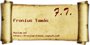 Fronius Tamás névjegykártya